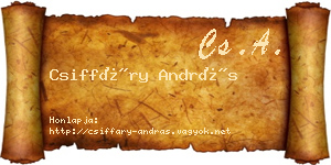 Csiffáry András névjegykártya