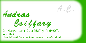 andras csiffary business card